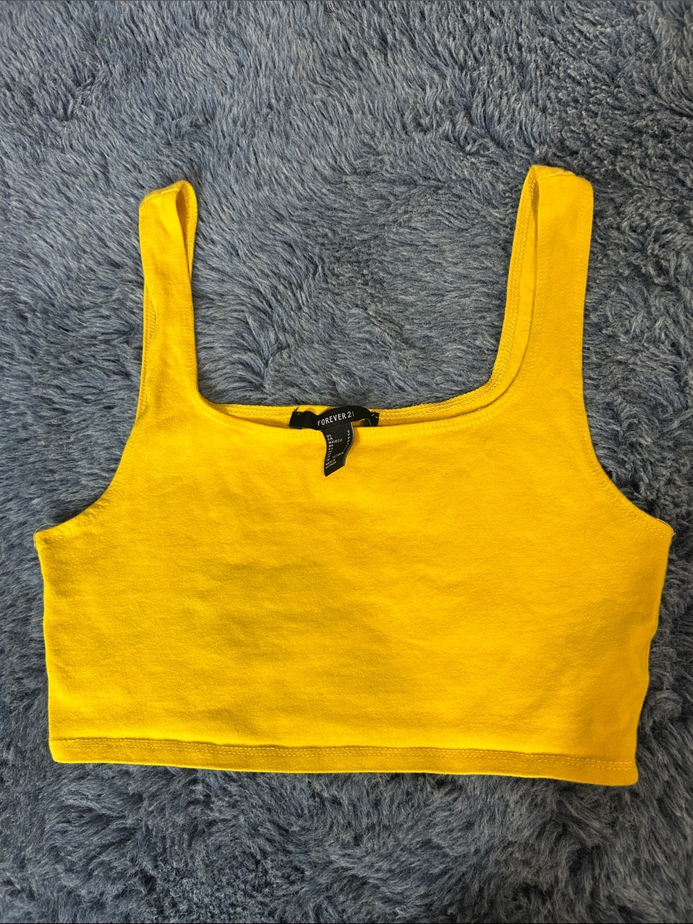 Forever 21 Bright Yellow Square Neck Crop Tank